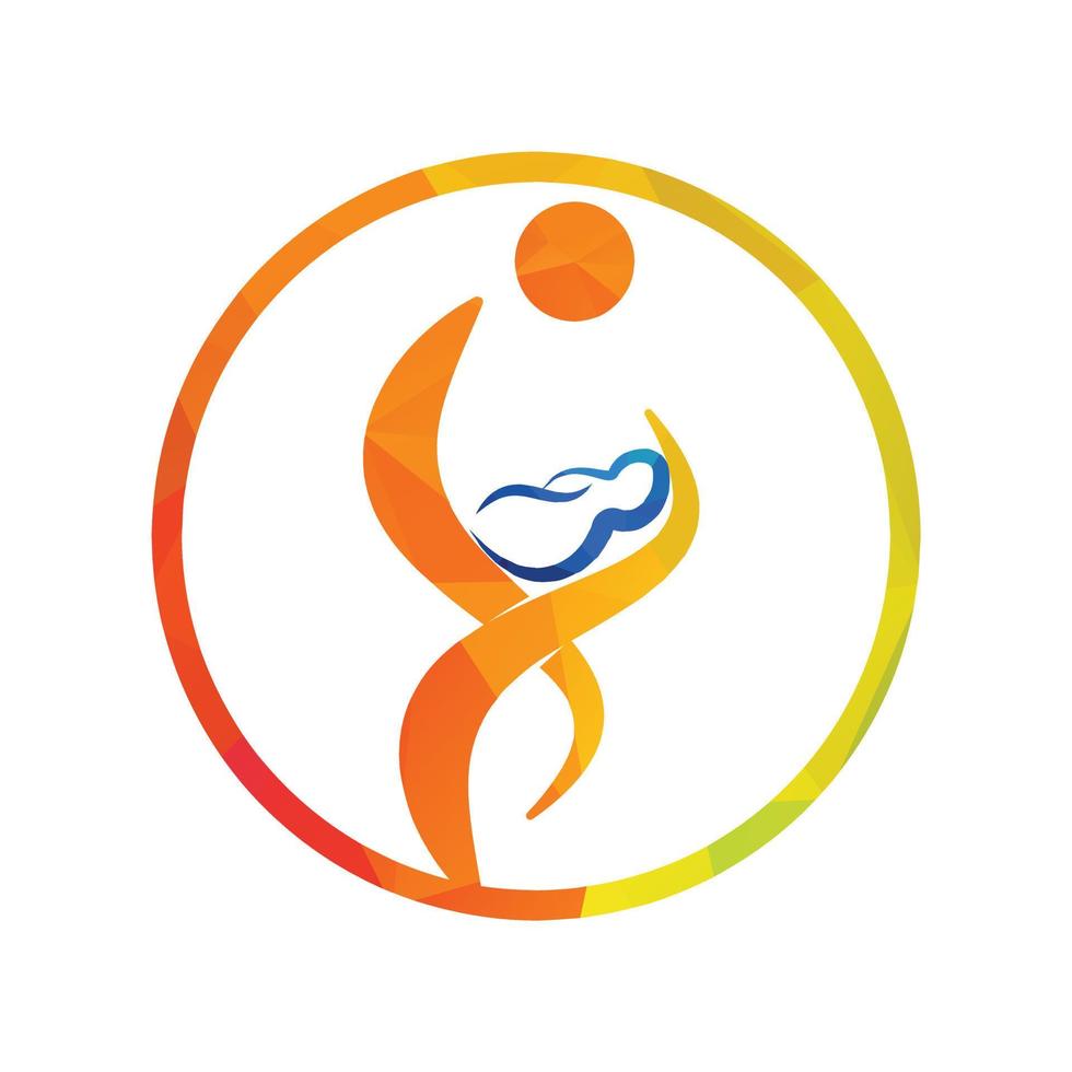 Mother holding newborn baby in arms. Woman breastfeeding child. vector