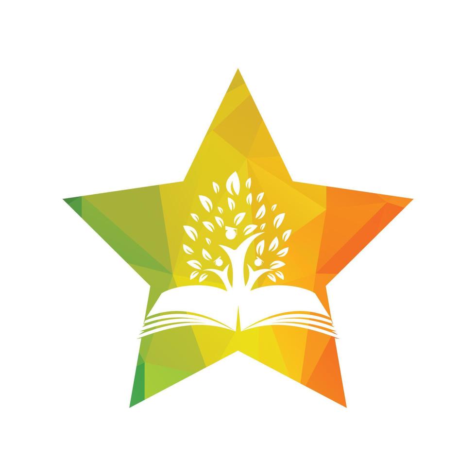 Education tree growth on book idea vector logo. Students with Graduation cap vector design.