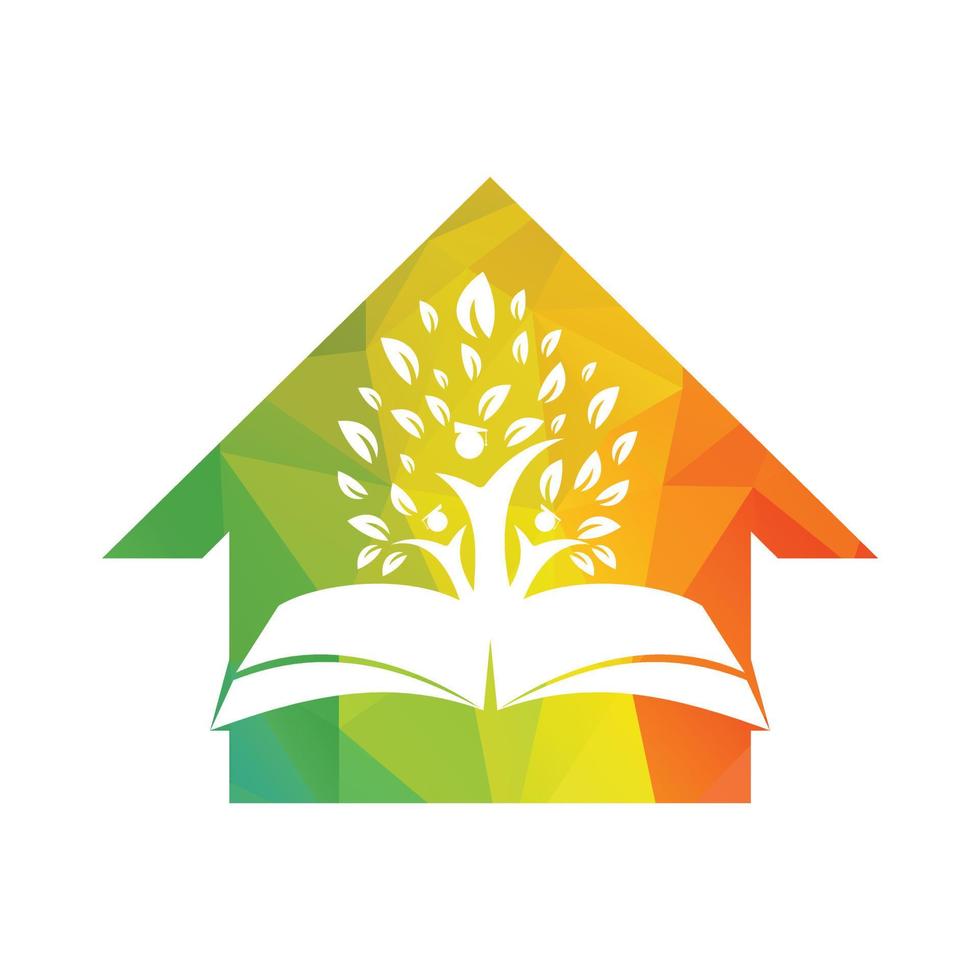 Education tree growth on book idea vector logo. Students with Graduation cap vector design.