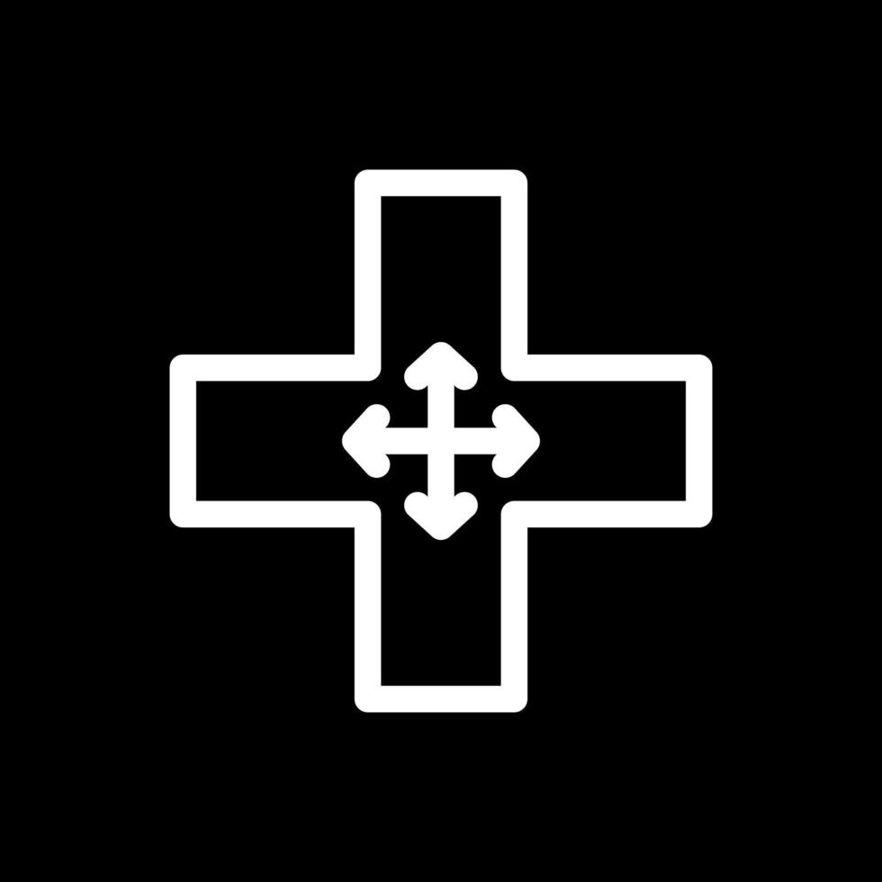 Four Way Intersection Vector Icon Design