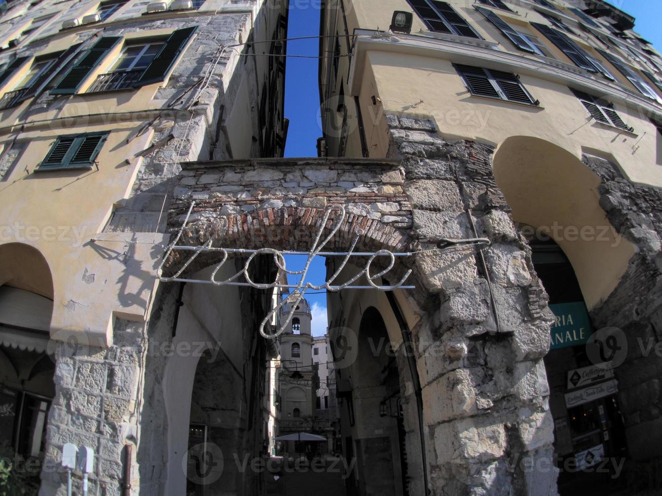 sottoripa genoa historic palace and buildings in old town photo