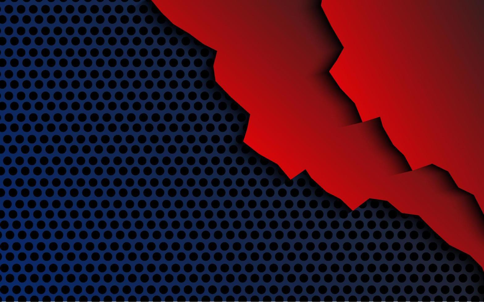 Abstract crack metal dark blue and red color background vector