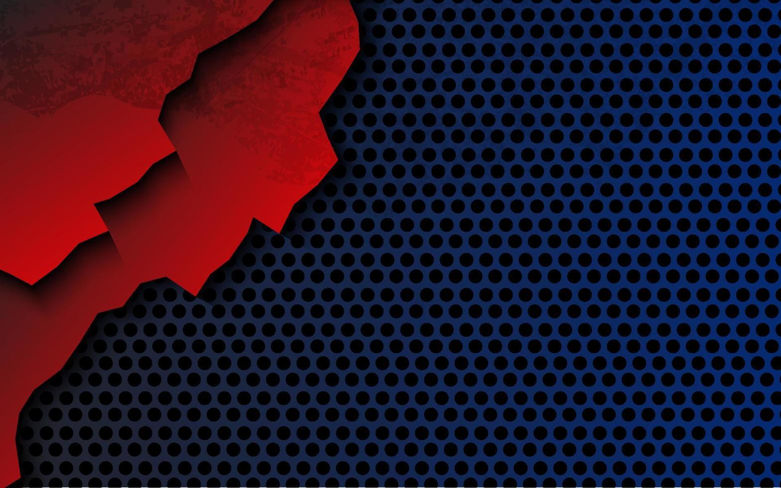 Abstract crack metal dark blue and red color background vector