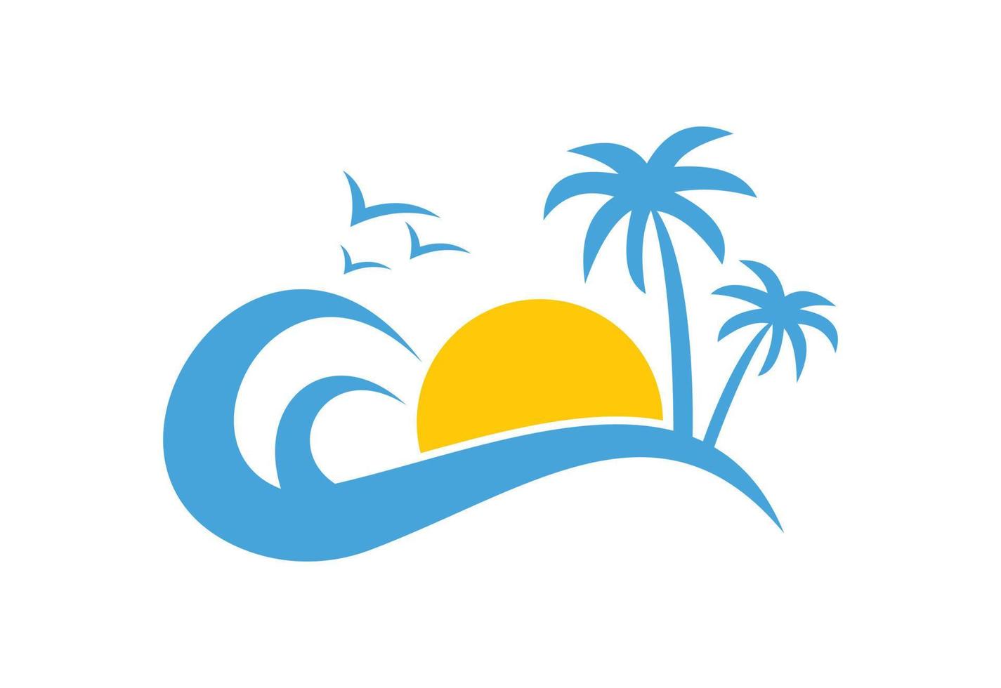 playa logo diseño. vector diseño concepto