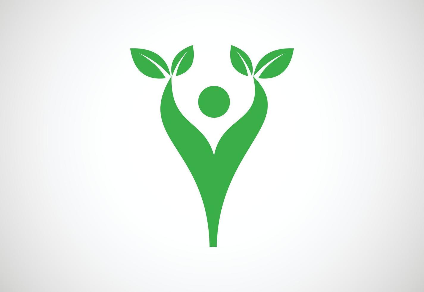 Creative Green nature logo design, Vector design template