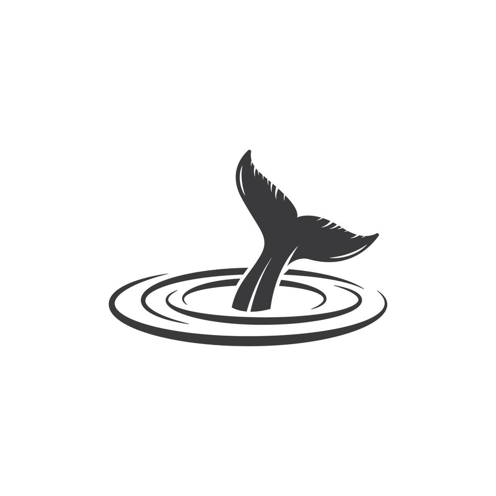 whale fluke tail icon vector