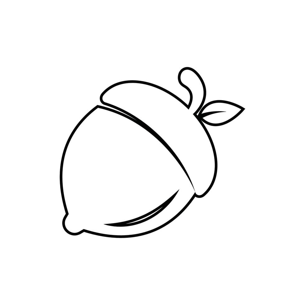 nut acorn icon vector