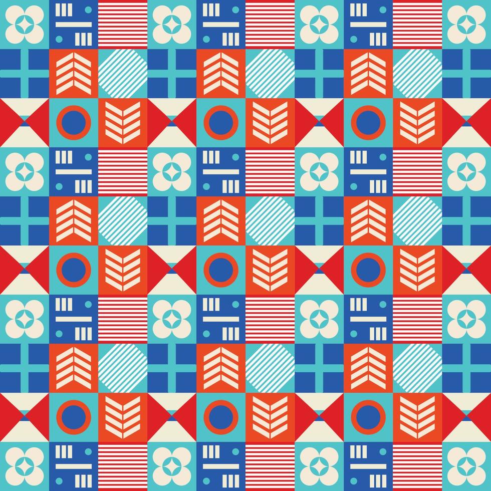 Colorful neo geometric pattern. Grid with color geometrical shapes. Modern abstract background vectorPrint vector