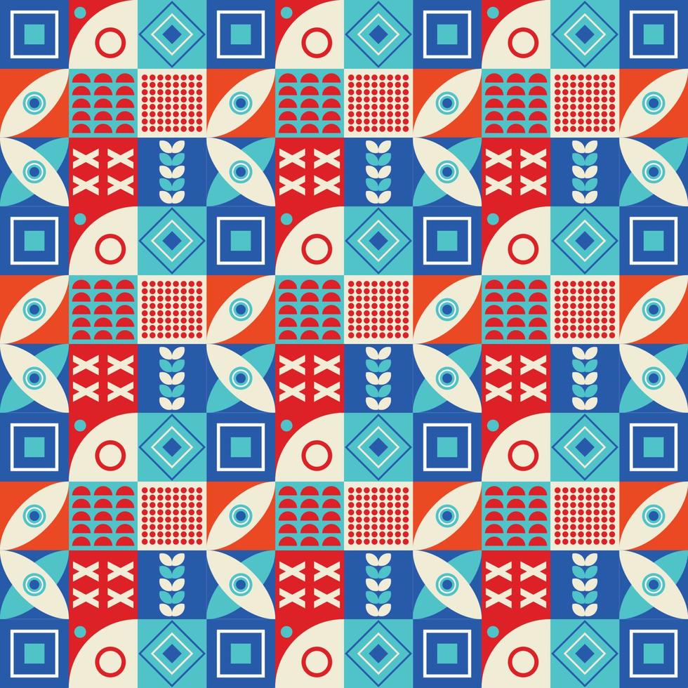 Colorful neo geometric pattern. Grid with color geometrical shapes. Modern abstract background vectorPrint vector