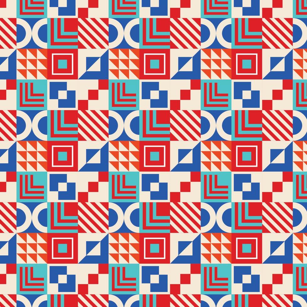 Colorful neo geometric pattern. Grid with color geometrical shapes. Modern abstract background vectorPrint vector