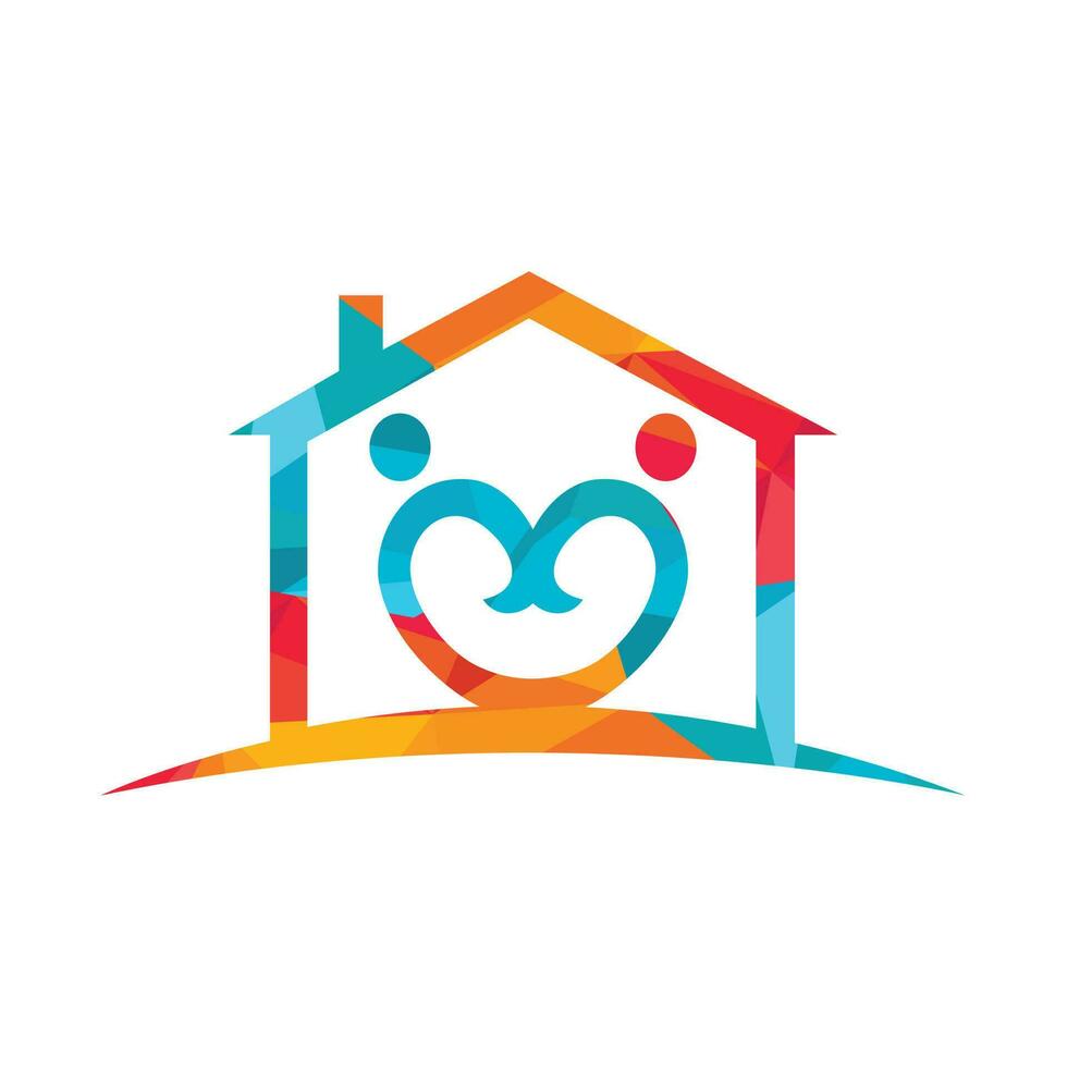 Love House Logo Design. Couple Home Icon. love house vector. vector