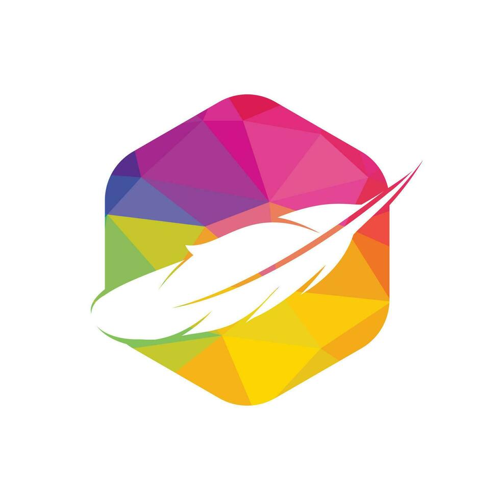 Feather Quill symbol vector design. Lawyer Law firm Logo design.