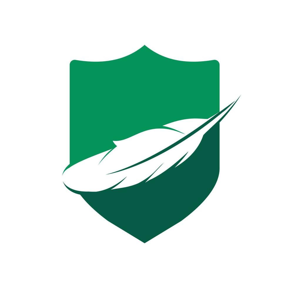 Feather Quill symbol vector design. Lawyer Law firm Logo design.