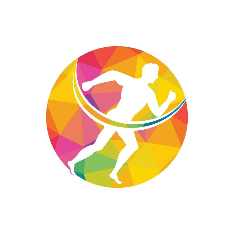 Running and Marathon Logo Vector Design. Running man vector symbol. Sport and competition concept.