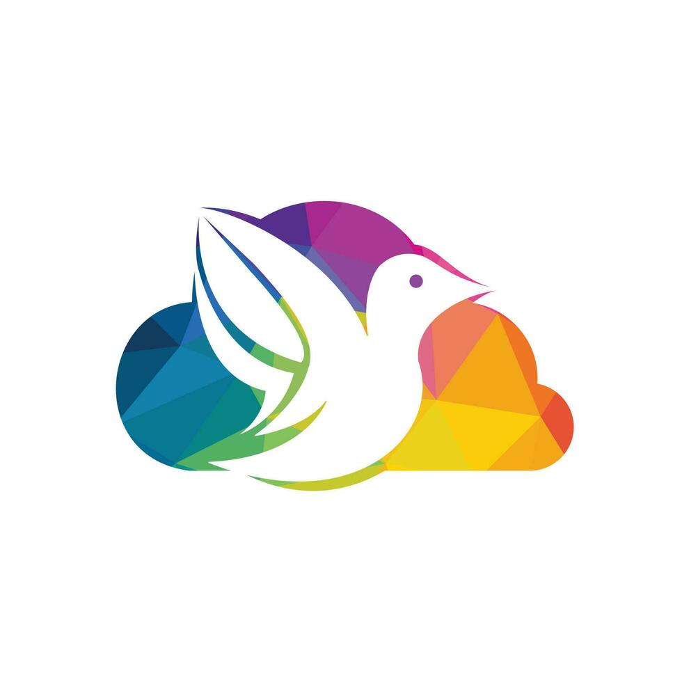 Cloud bird vector logo design. Creative bird and cloud icon.