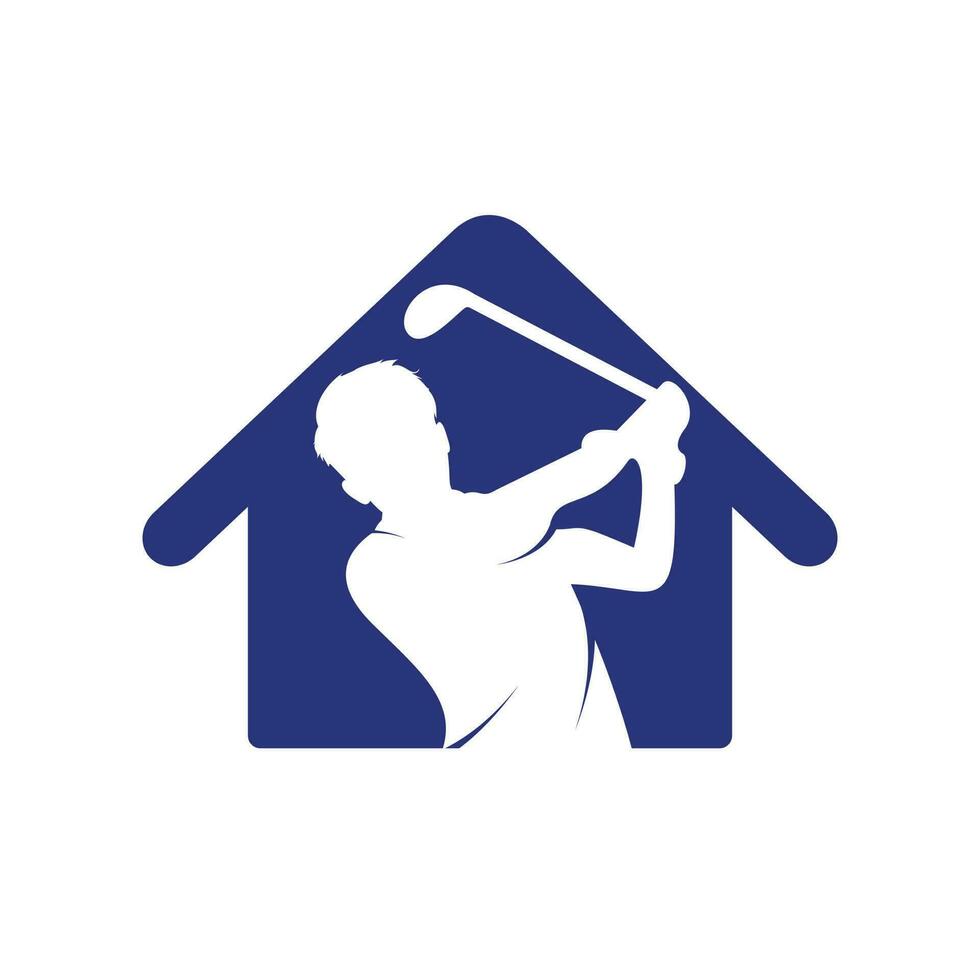 Home Golf vector logo design. Golf player hits ball inspiration Logo design.