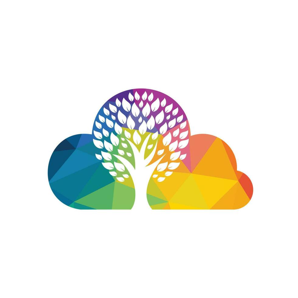 Cloud Tree Logo Design. Abstract logo of a tree in shape of cloud. vector