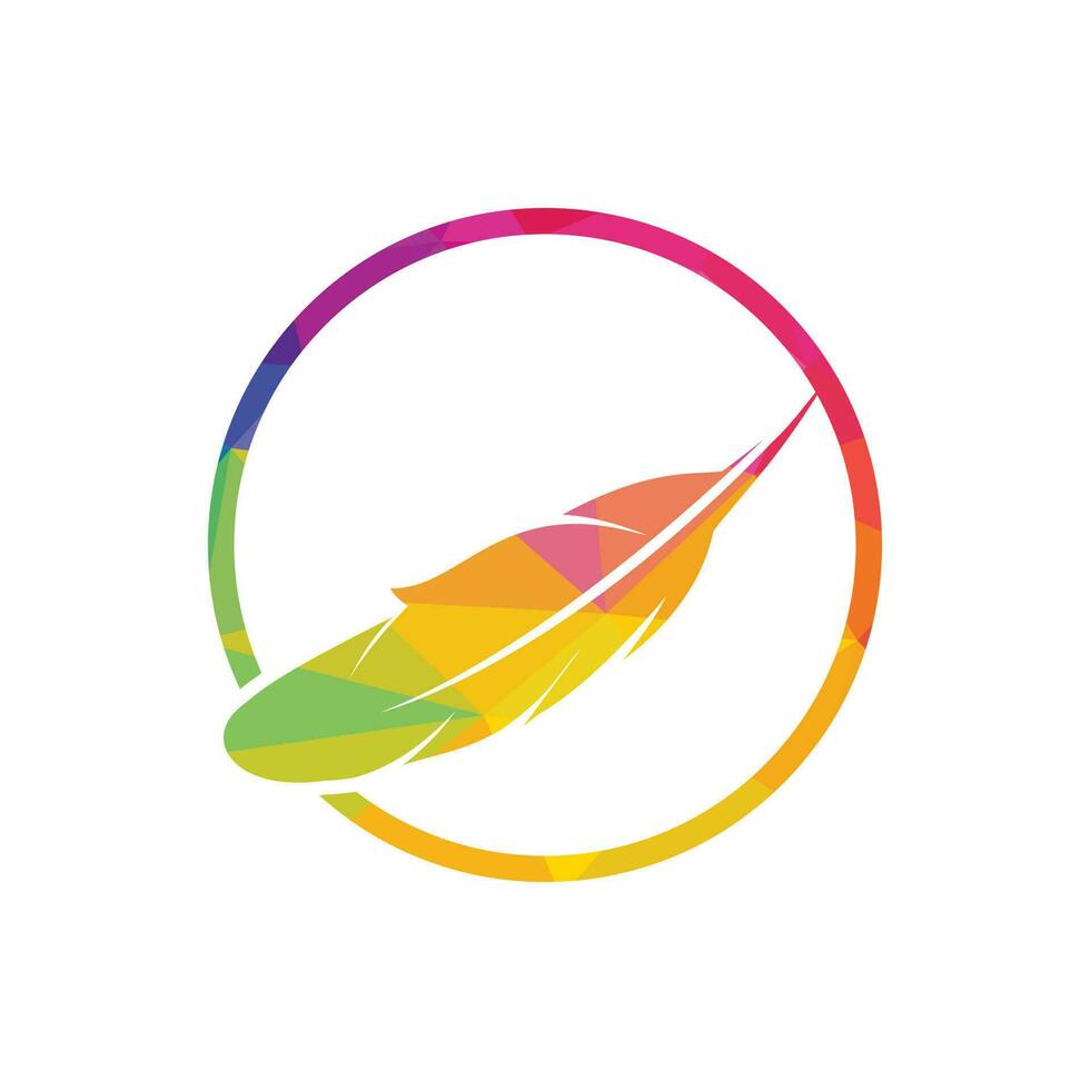 Feather Quill symbol vector design. Lawyer Law firm Logo design.