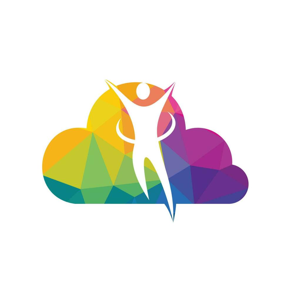Abstract Human Cloud Logo Design. vector