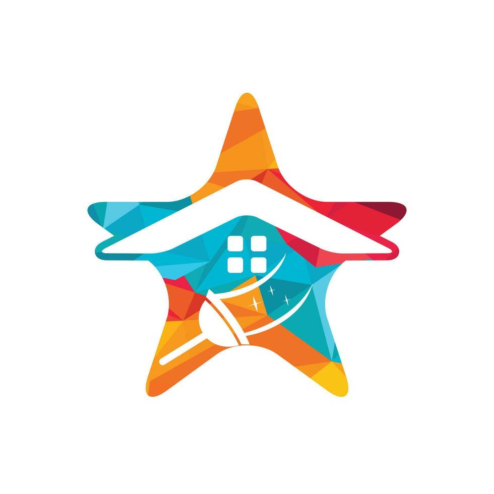 Star Cleaning Service Logo Design. Star home Cleaning Service Logo Design. vector