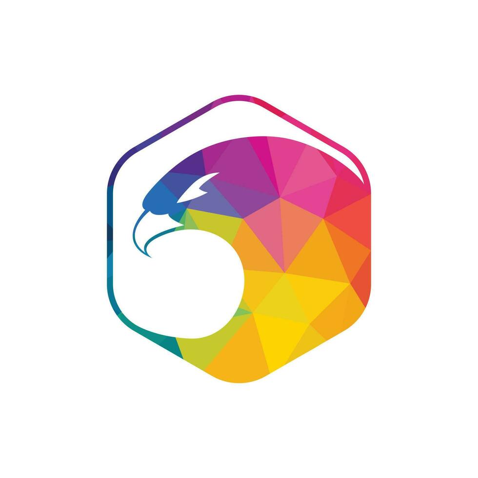 Falcon vector logo design. Creative logo design concept with artistic and simplified bird.