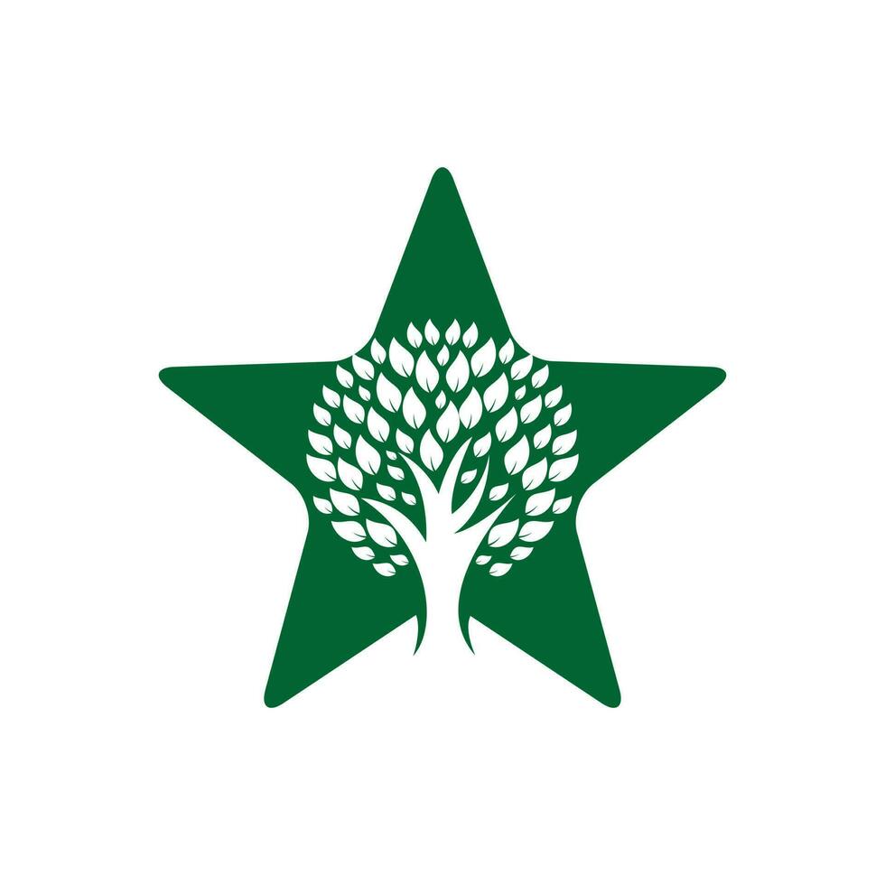 diseño de logotipo de vector de árbol estrella.