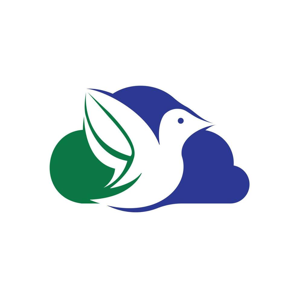 Cloud bird vector logo design. Creative bird and cloud icon.