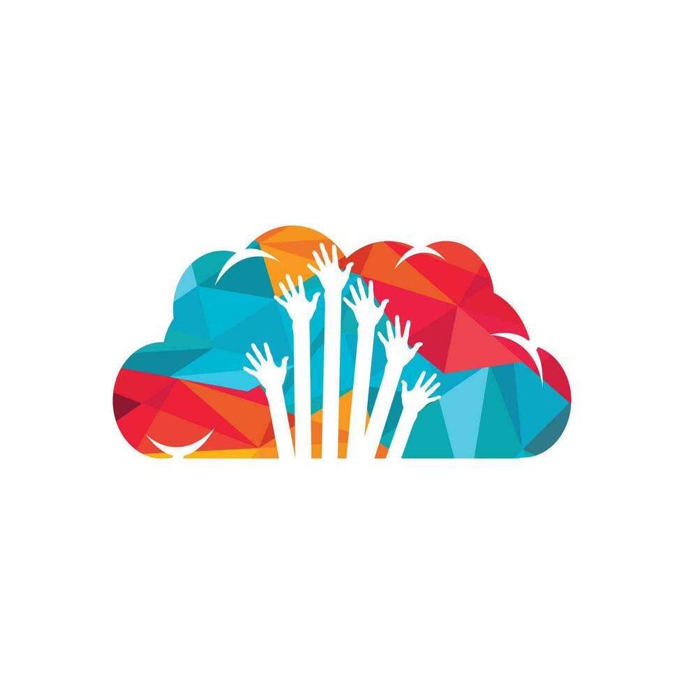 Hands help care logo and symbol vector.  Symbol of Charity. Orphans kid help campaign. vector