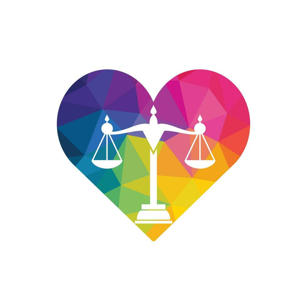 vector de diseño de plantilla de logotipo de ley de amor. diseño de logo de ley y abogado.