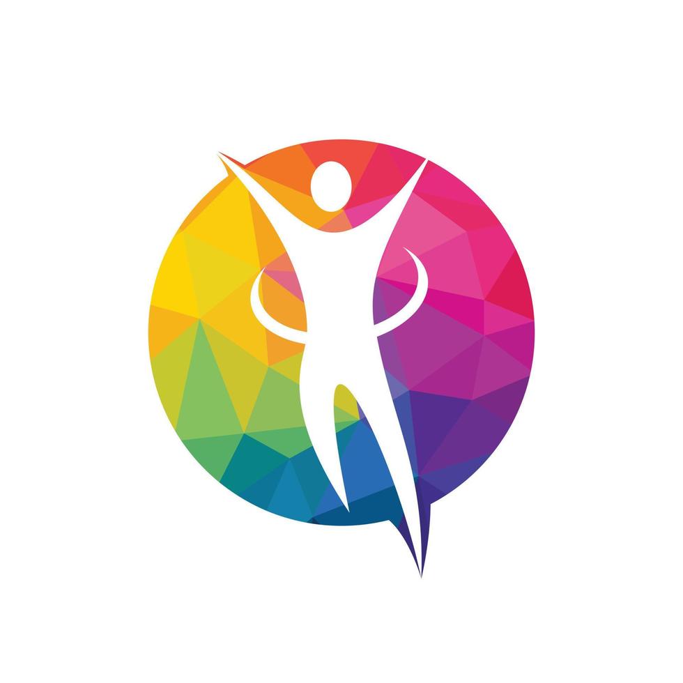 Winner human or Happy Human vector logo design.