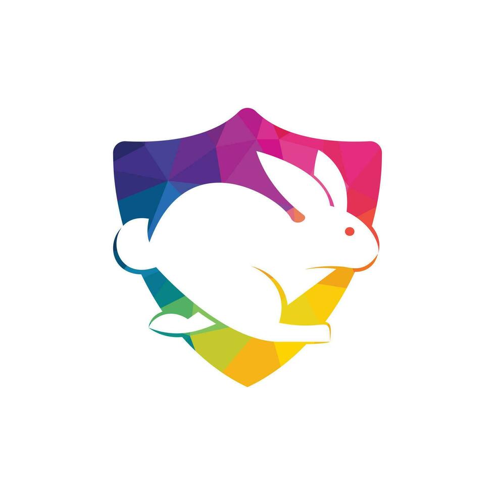 Rabbit vector logo design. Creative running rabbit or bunny logo vector concept element.