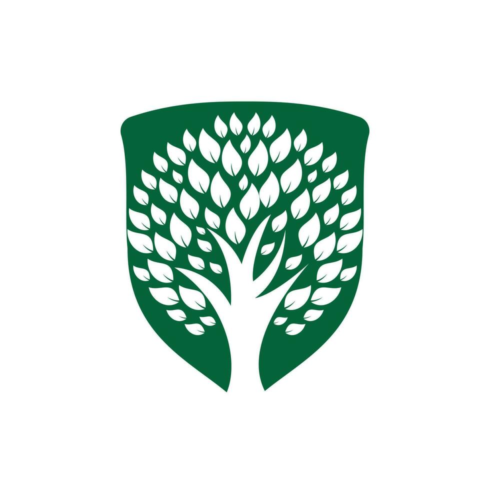 diseño de logotipo de vector de árbol verde. producto natural, tienda orgánica, empresa de ecología, medicina alternativa, unidad verde, jardín, agricultura, bosque, etc.