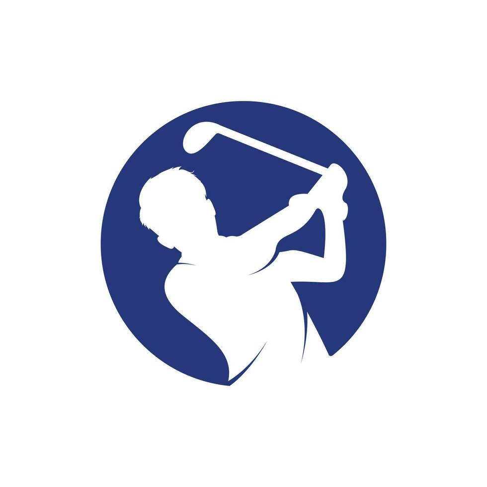 golf club vector logo diseño. golf jugador golpes pelota inspiración logo diseño