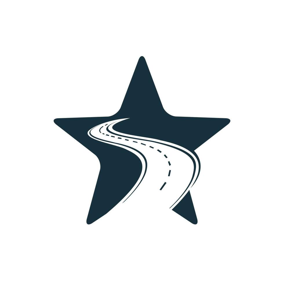Star Road logo vector design template. Creative road journey logo design.