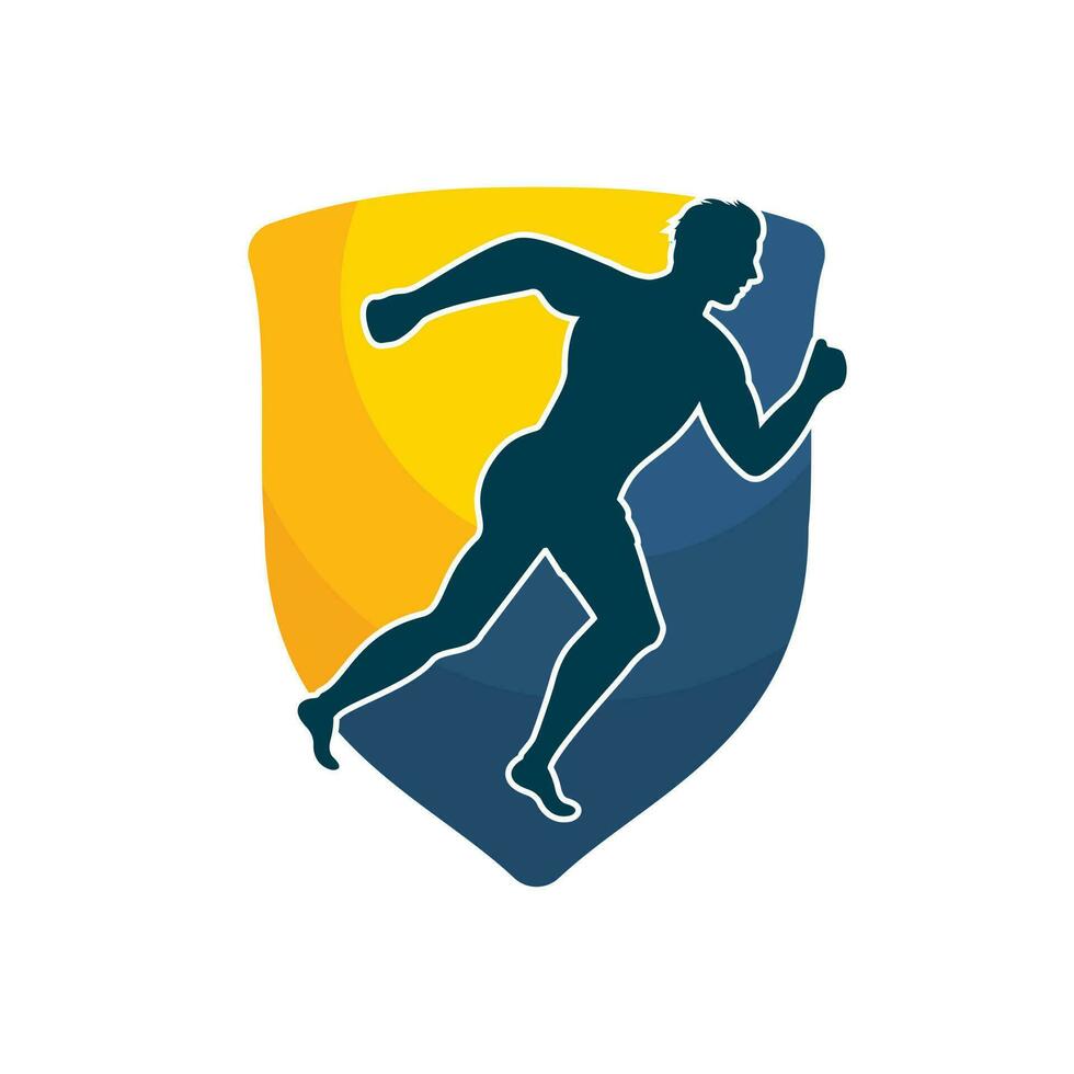 Running and Marathon Logo Vector Design. Running man vector symbol. Sport and competition concept.