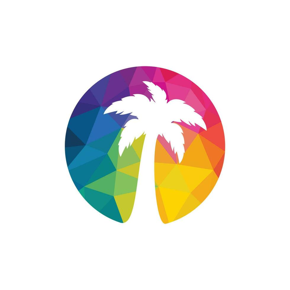 Tropical beach and palm tree logo design. Creative simple palm tree vector logo design.