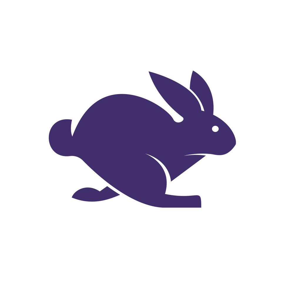 Rabbit vector logo design. Creative running rabbit or bunny logo vector concept element.
