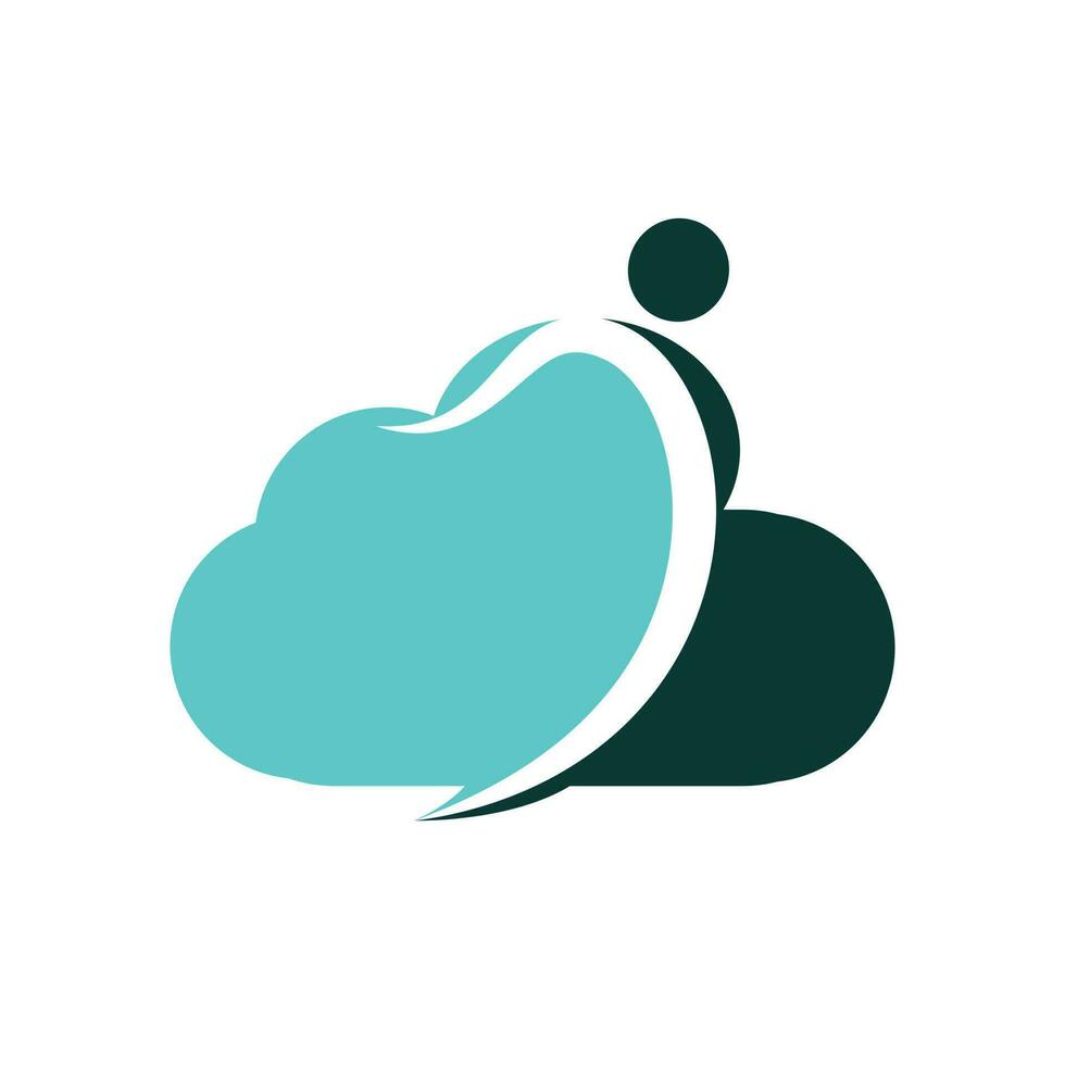 diseño abstracto del logotipo de la nube humana. vector de diseño de logotipo de nube corporativa empresarial.