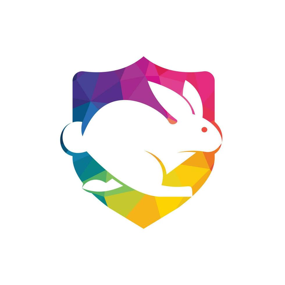 Rabbit vector logo design. Creative running rabbit or bunny logo vector concept element.