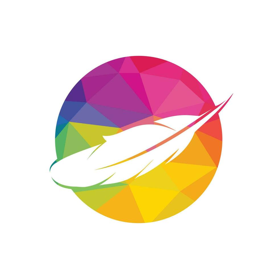 Feather Quill symbol vector design. Lawyer Law firm Logo design.