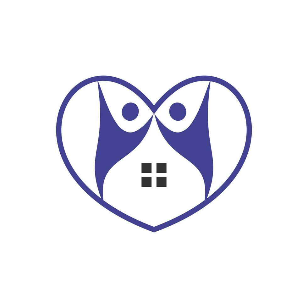 Family and loving home concept design. People love and care logo. vector