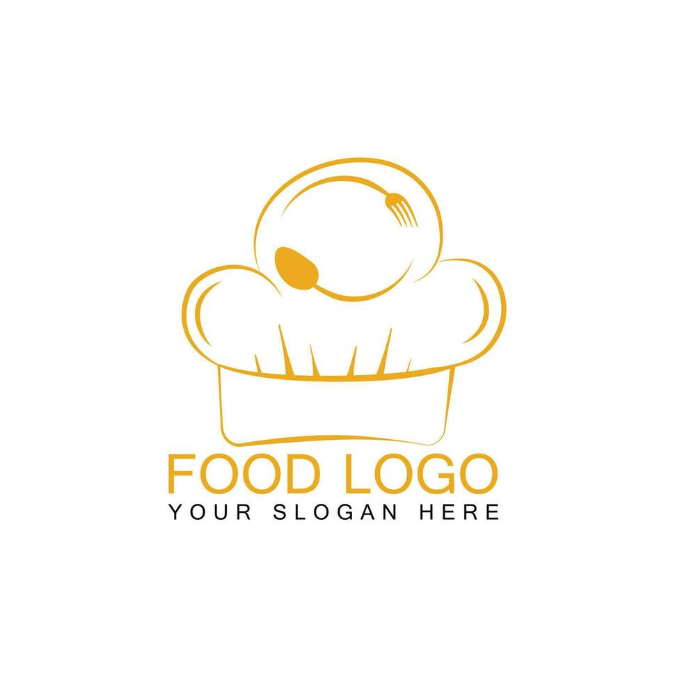 Chef hat logo vector design. Food logo vector design.