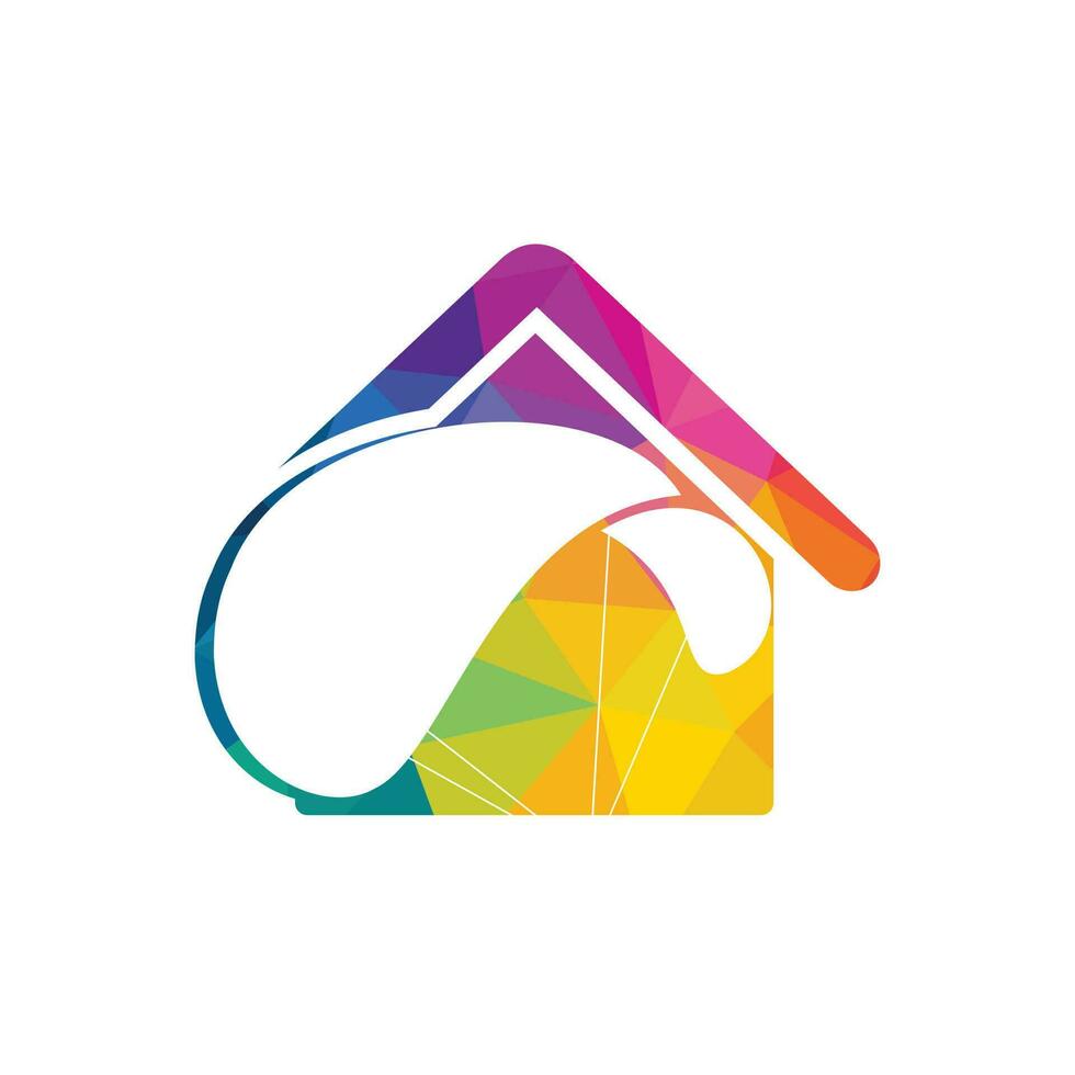 Parachute home shape logo design. Delivery air balloon symbol. vector