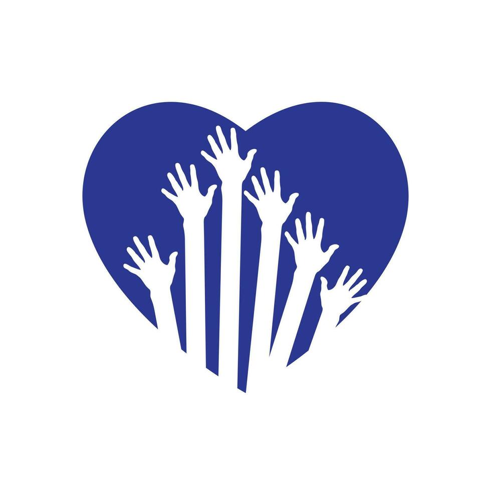 Hands help care logo and symbol vector.  Symbol of Charity. Orphans kid help campaign. vector