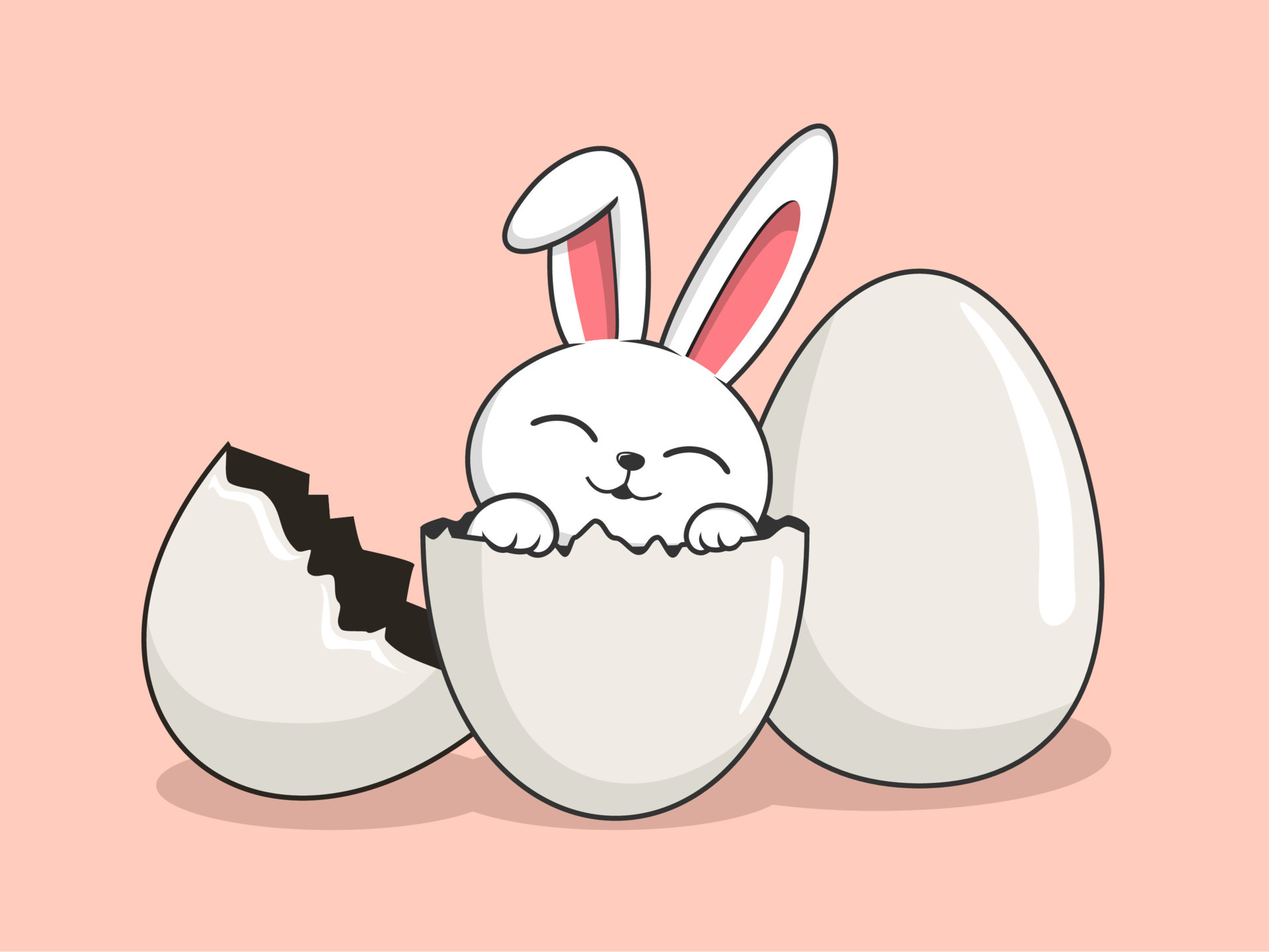 Cute Bunny Eggs Rabbit Easter Egg 20193085 Vector Art at Vecteezy
