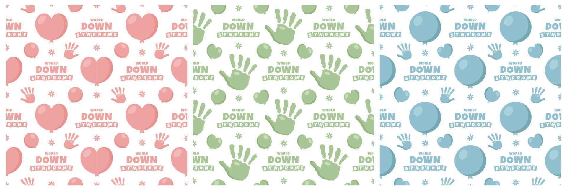 World Down Syndrome Day Seamless Pattern Design in Template Hand Drawn Cartoon Flat Illustration vector