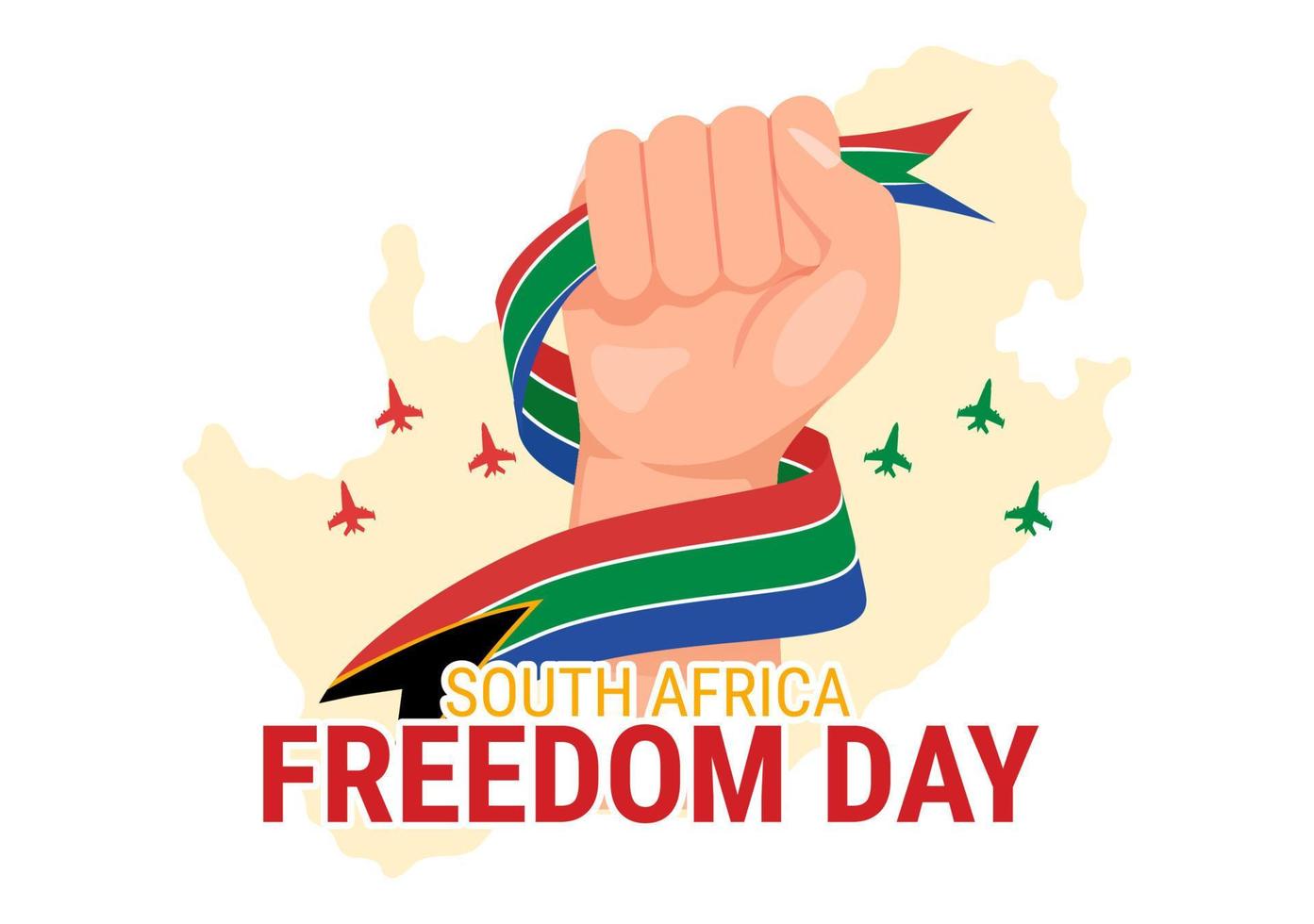 Happy South Africa Freedom Day on 27 April Illustration with Wave Flag