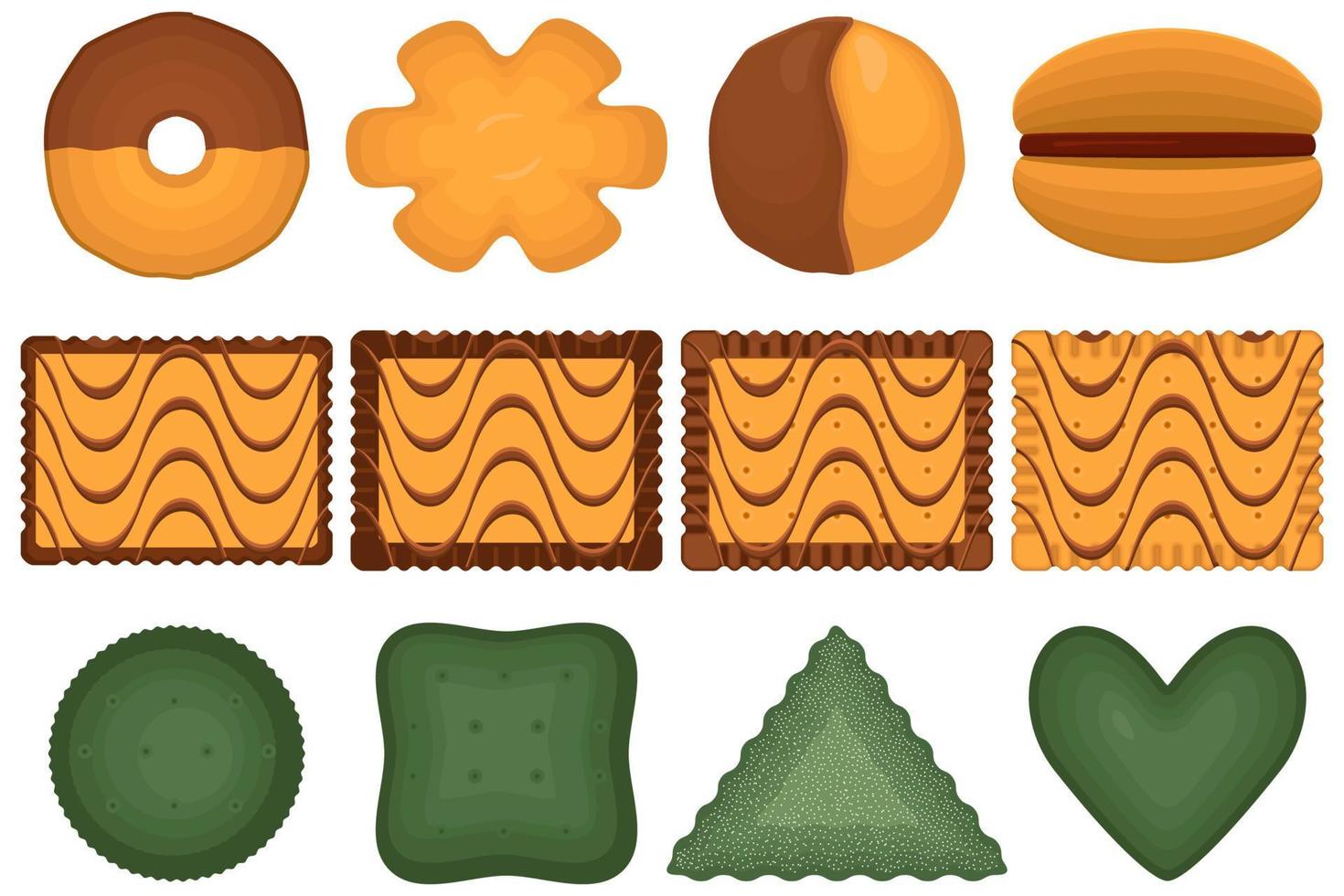Big set homemade cookie different taste in pastry biscuit vector