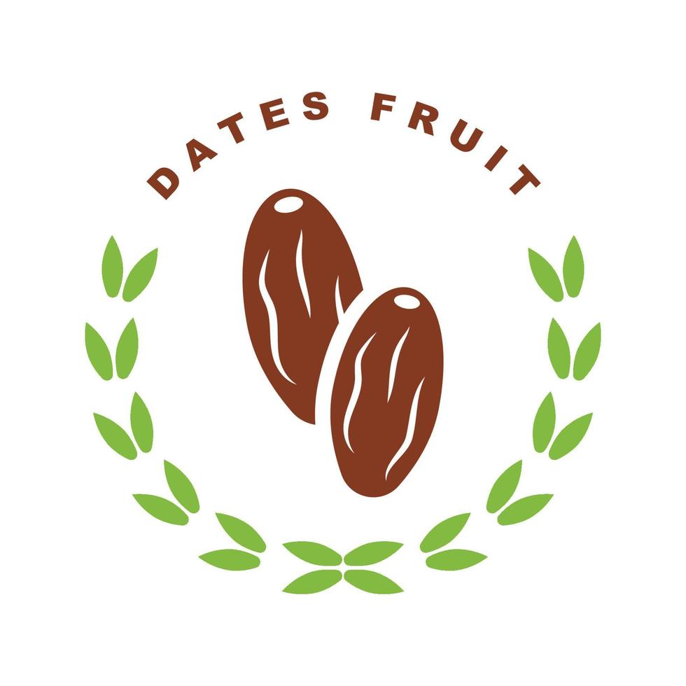 Dates logo food graphic design element template for muslim holidays inspiration vector