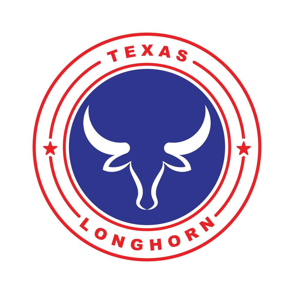 Texas longhorn, country western bull cattle vintage retro logo vector